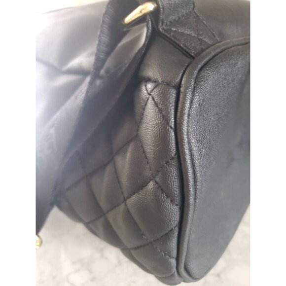 Black Cat Backpack With Gem Accents & Quilted Bottom - Picture 9 of 12